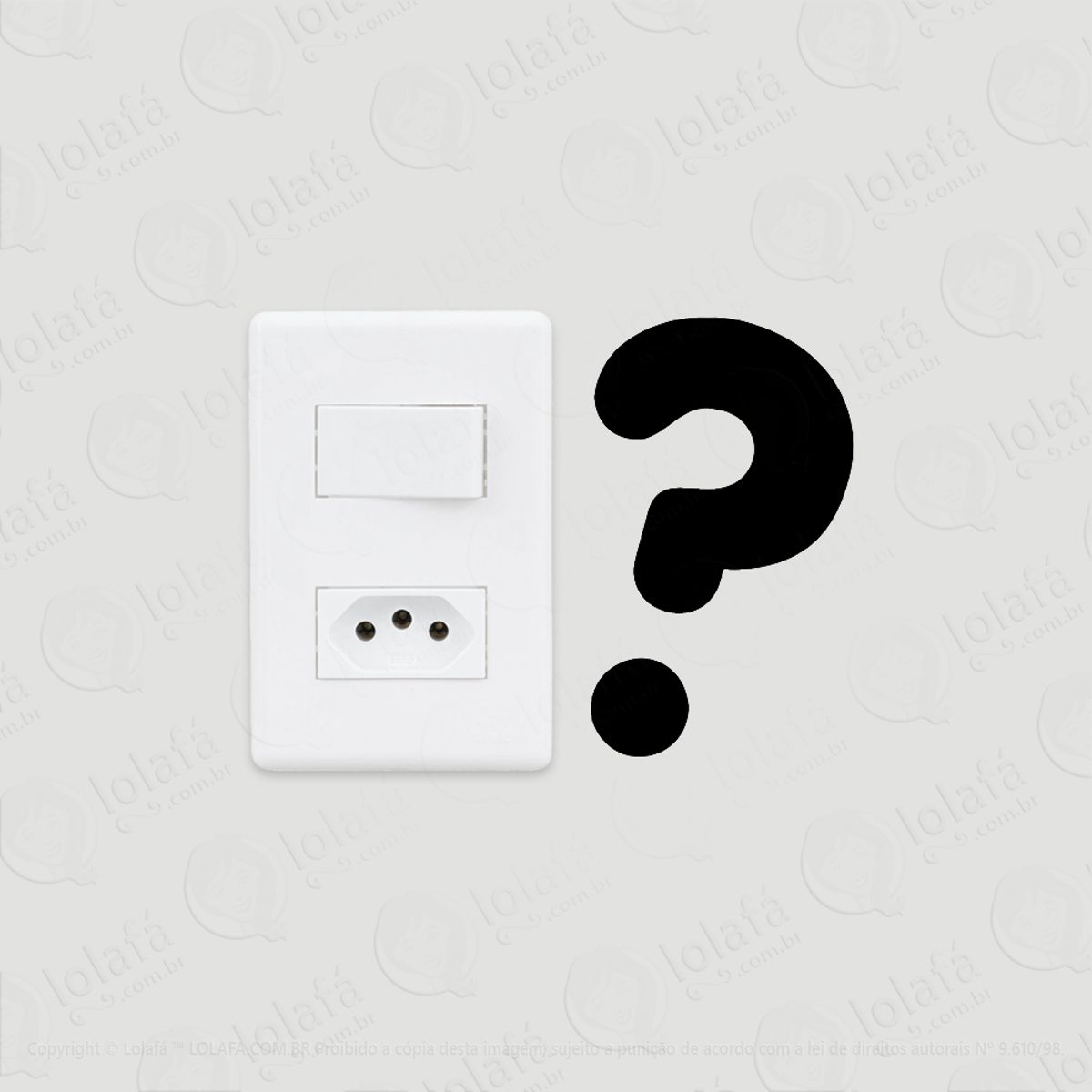 2 Adesivos De Interruptor Luz E Tomada Ponto De Interrogação Mod:116