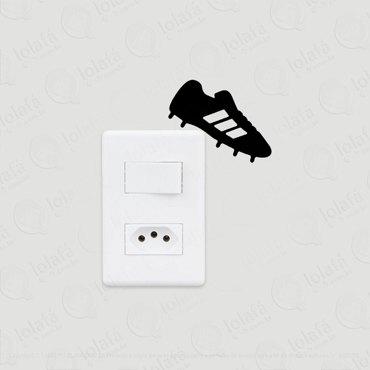 2 Adesivos De Interruptor Luz E Tomada Chuteira De Futebol Mod:121