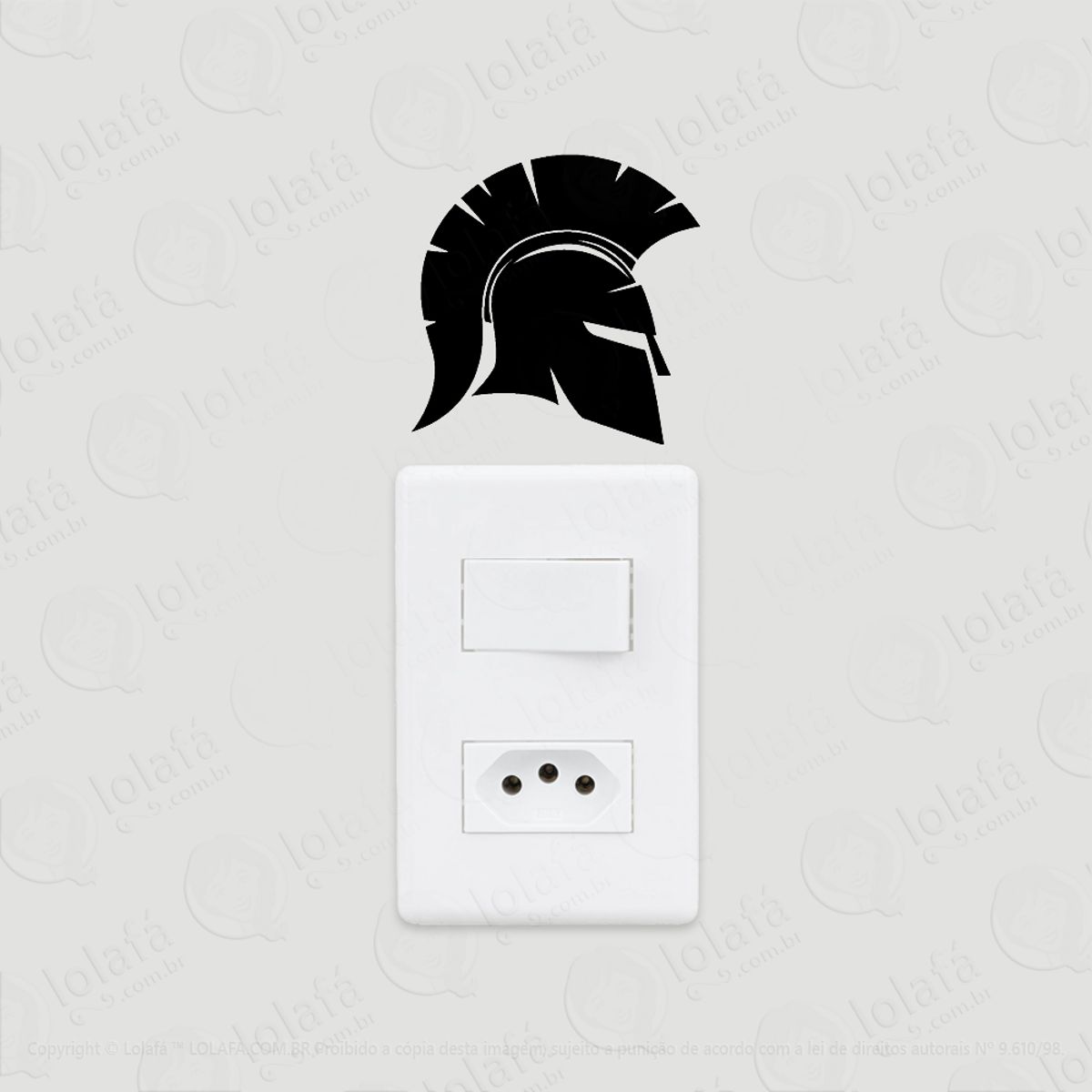 2 Adesivos De Interruptor Luz E Tomada Elmo Espartano Mod:125