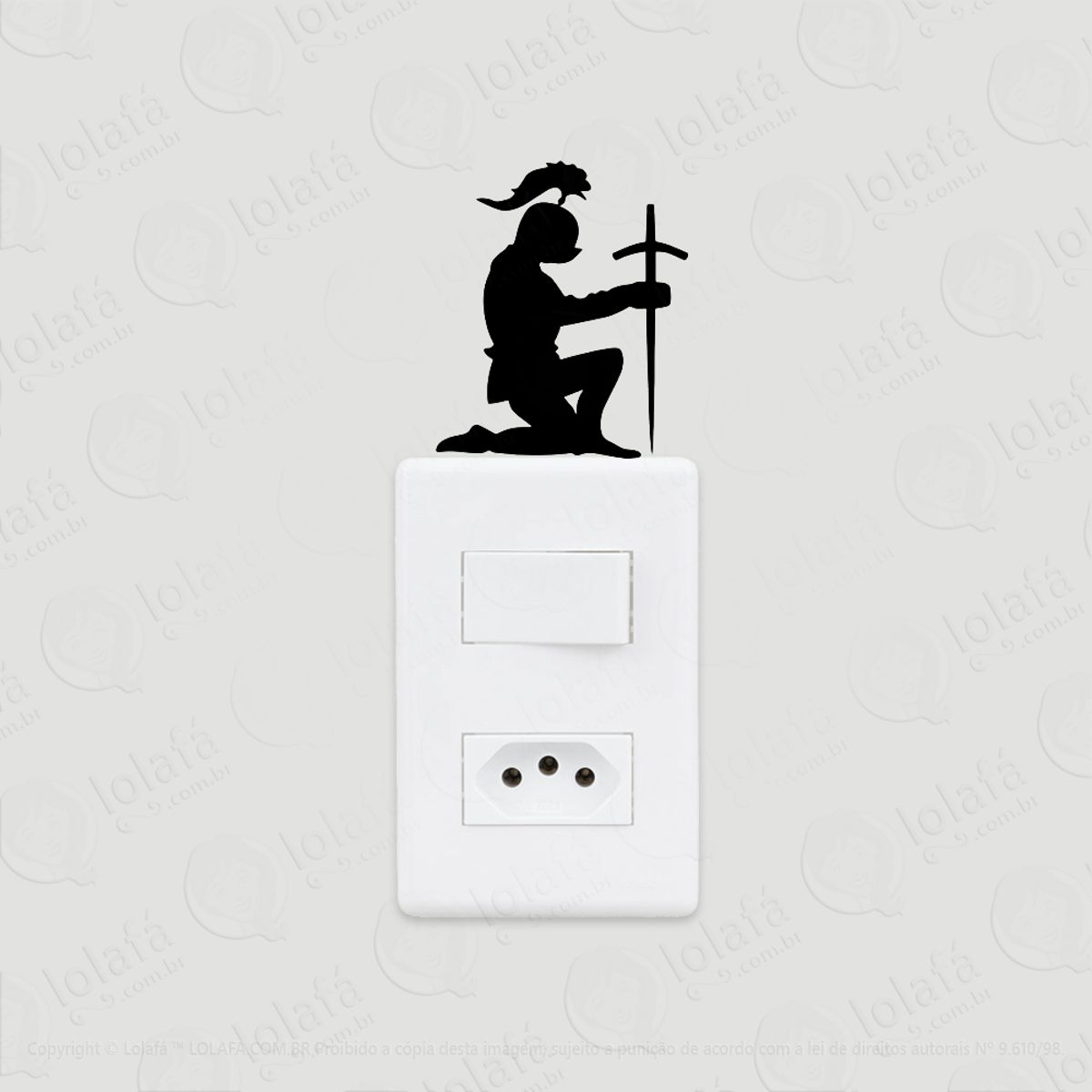 2 Adesivos De Interruptor Luz E Tomada Cavaleiro Juramento Mod:126