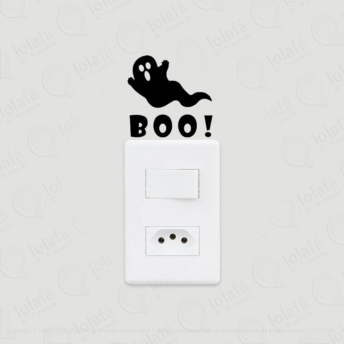 2 Adesivos De Interruptor Luz E Tomada Fantasma Boo! Mod:136