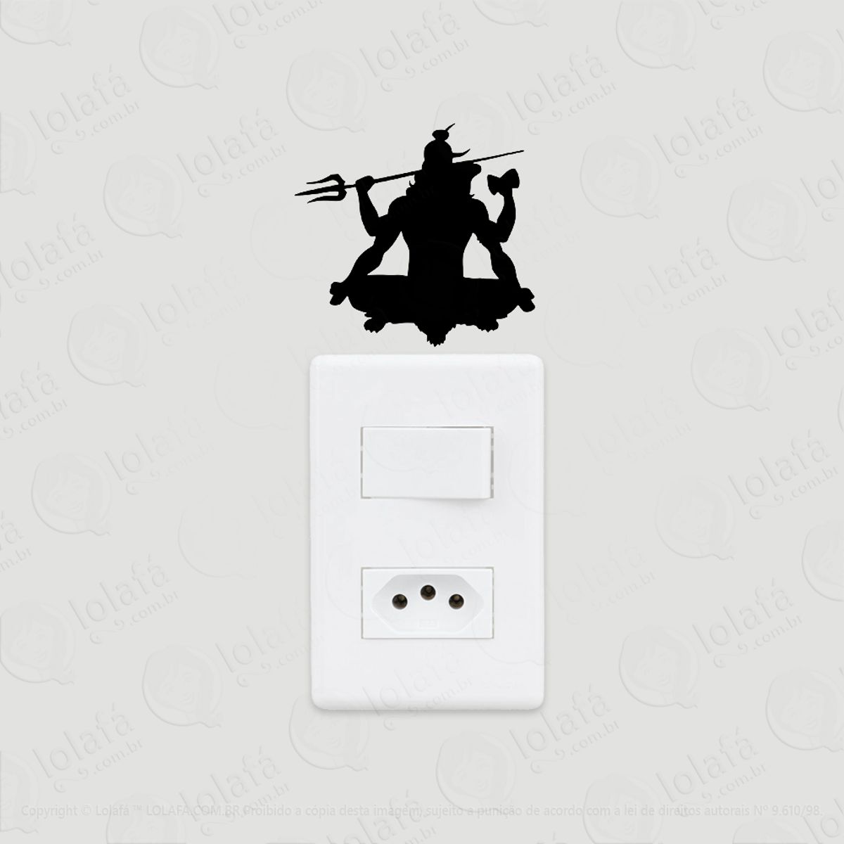 2 Adesivos De Interruptor Luz E Tomada Deusa Shiva - Hindu Mod:137