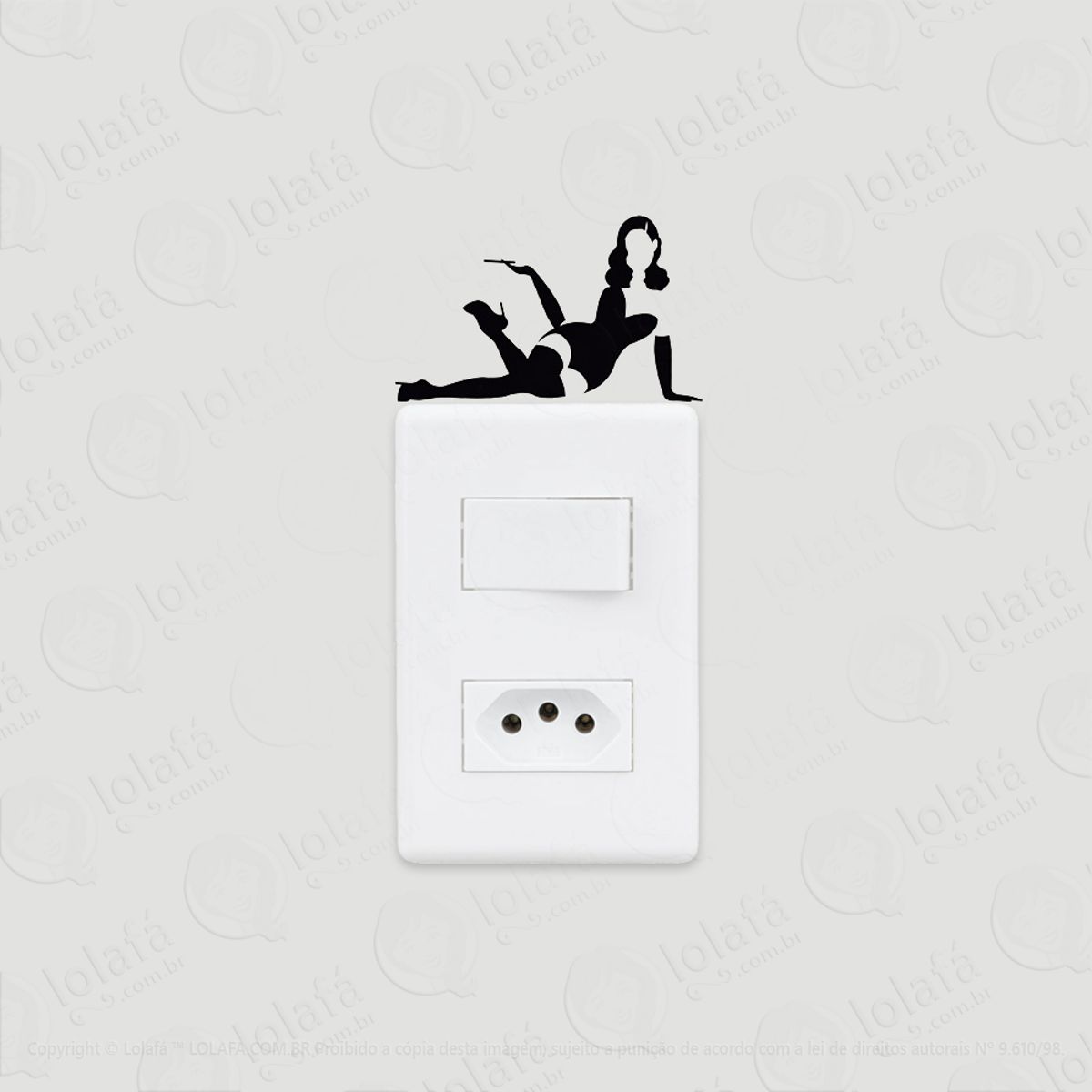 2 Adesivos De Interruptor Luz E Tomada Pin-up Girl Silhueta Mod:138
