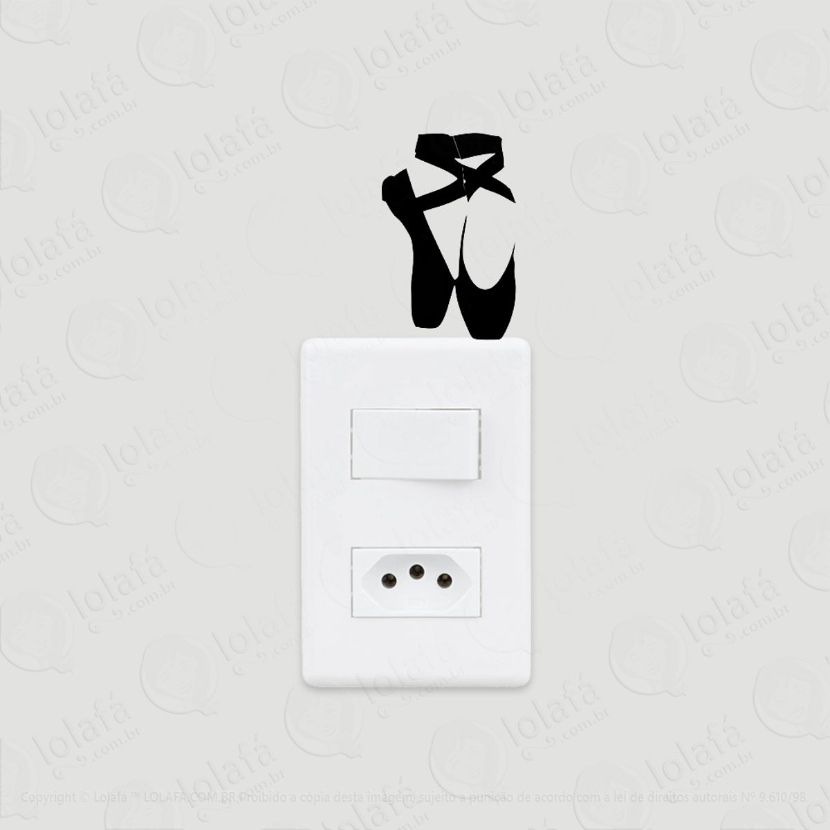 2 Adesivos De Interruptor Luz E Tomada Bailarina Sapatilhas Mod:141