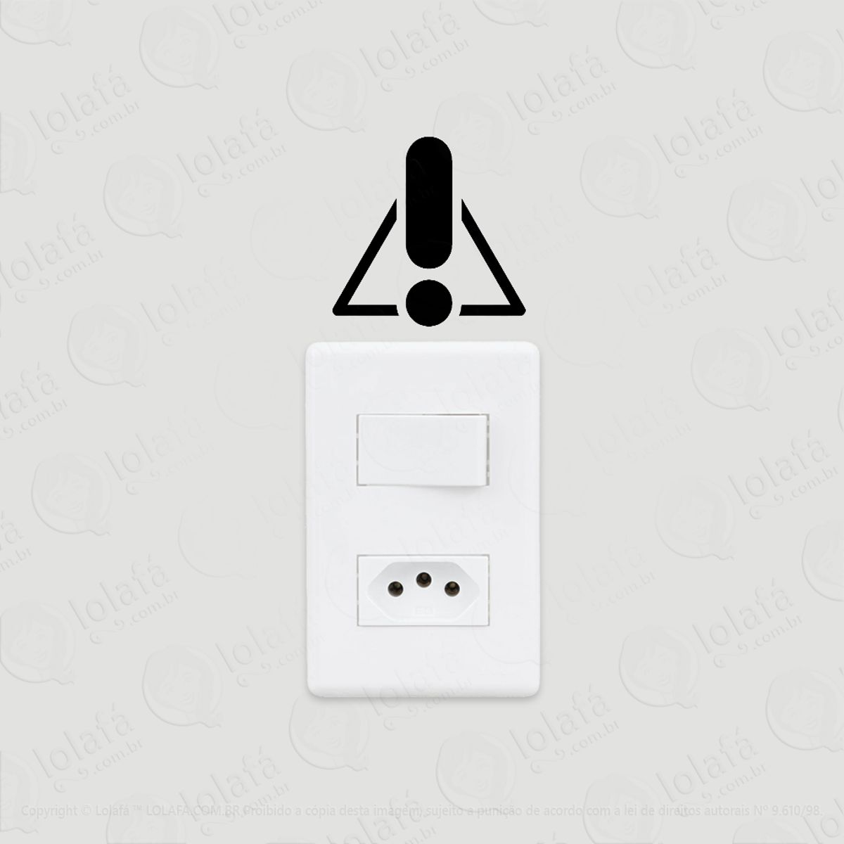 2 Adesivos De Interruptor Luz Tomada Aviso Exclamação Alerta Mod:146