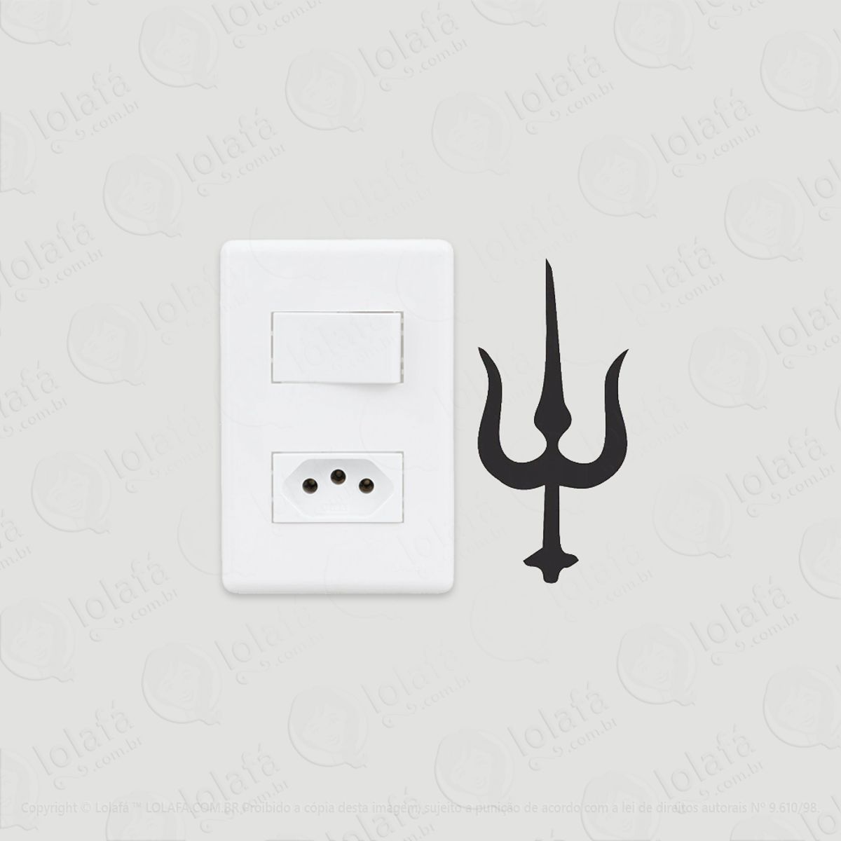 2 Adesivos De Interruptor Luz E Tomada Tridente Celta Mod:156
