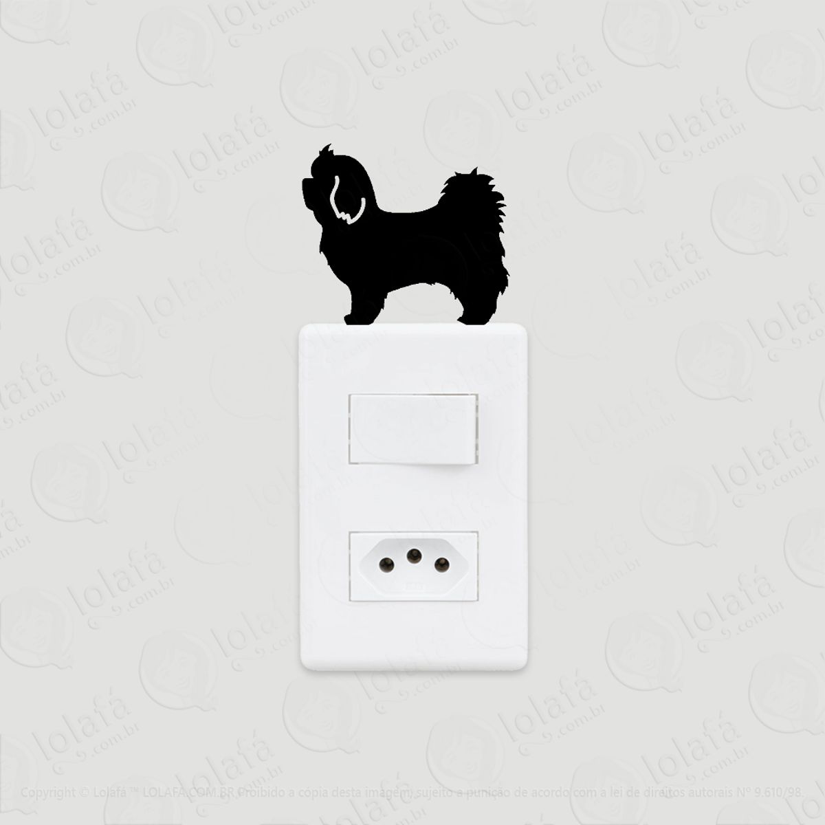 2 Adesivos De Interruptor Luz E Tomada Cachorro Maltês Mod:158
