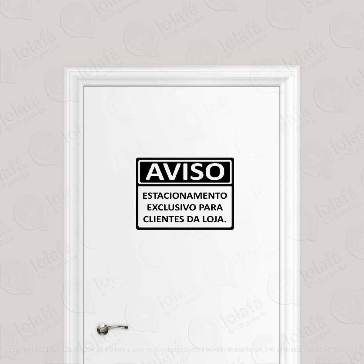 Adesivo Para Porta Estacionamento Exclusivo Para Clientes Mod:160