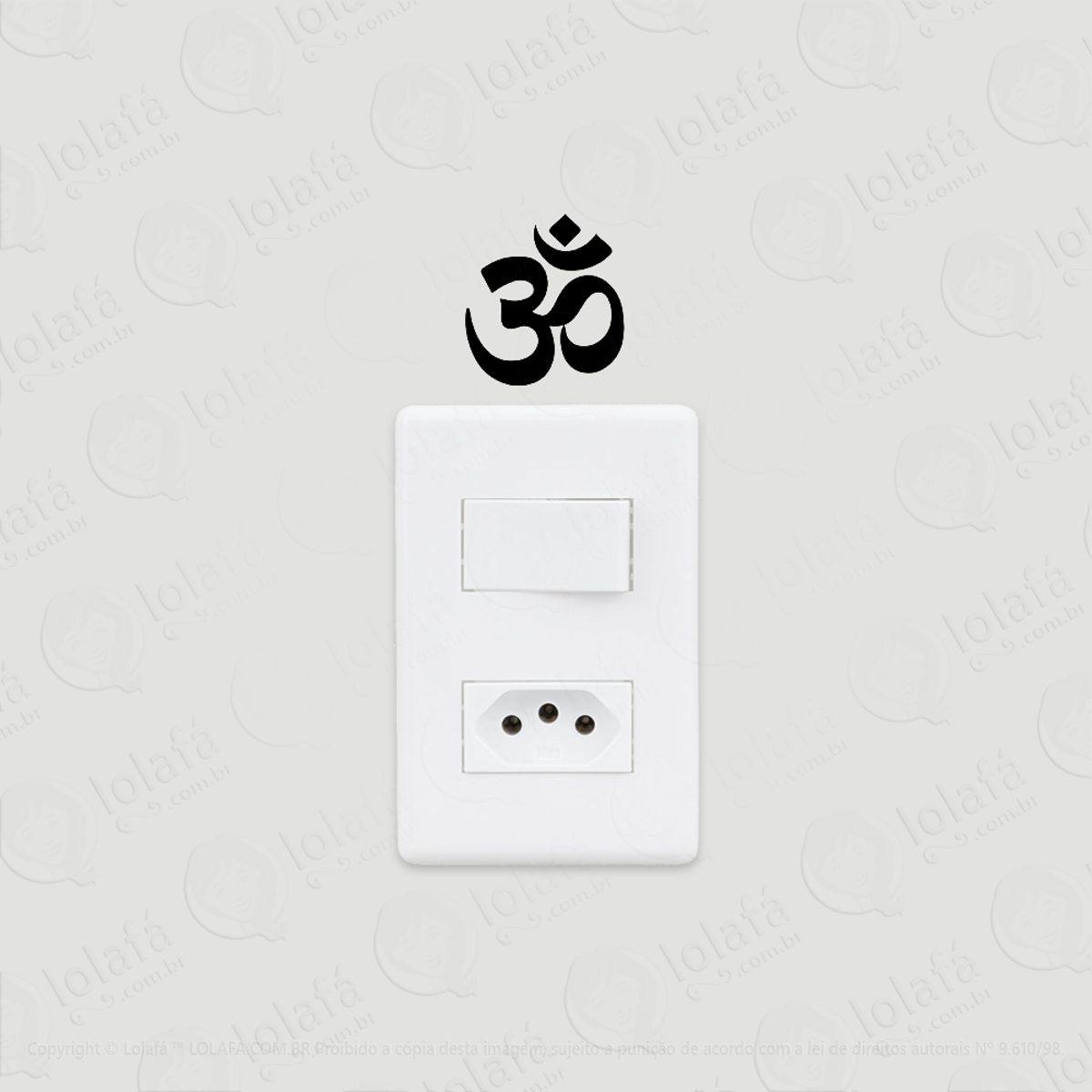 2 Adesivos De Interruptor Luz E Tomada Símbolo Om Zen Mod:163