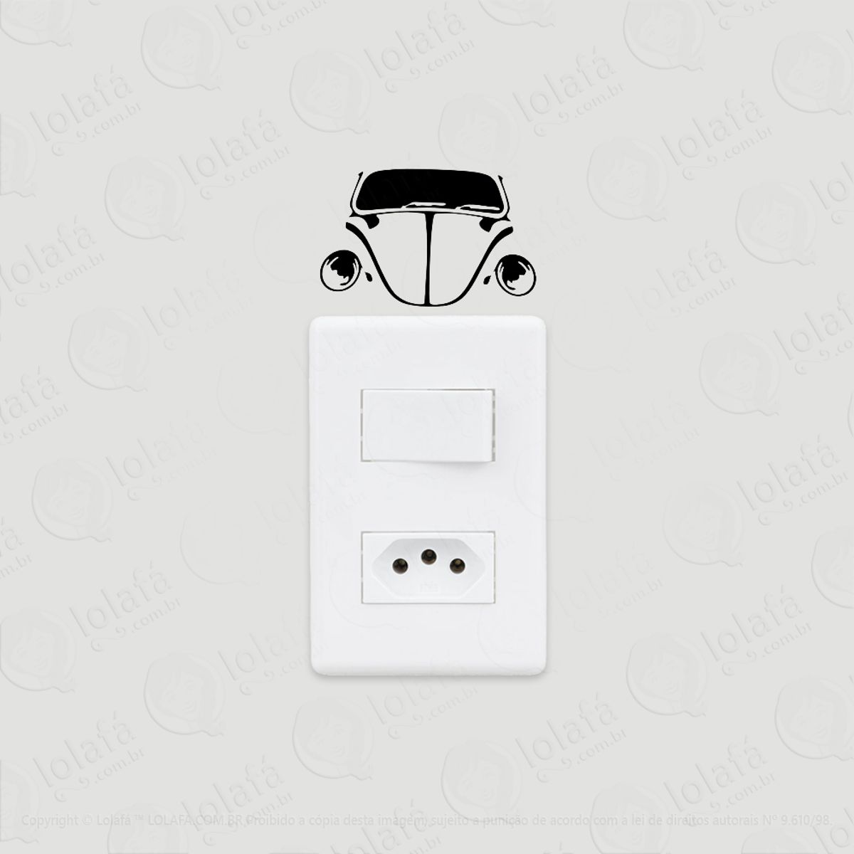 2 Adesivos De Interruptor Luz E Tomada Frente Fusca Clássico Mod:169