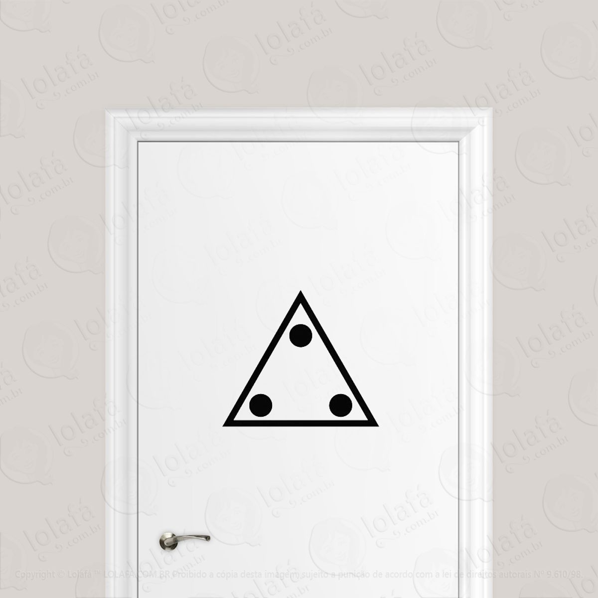 Adesivo Para Porta Triangulo De 3 Pontos Maçonaria Mod:180