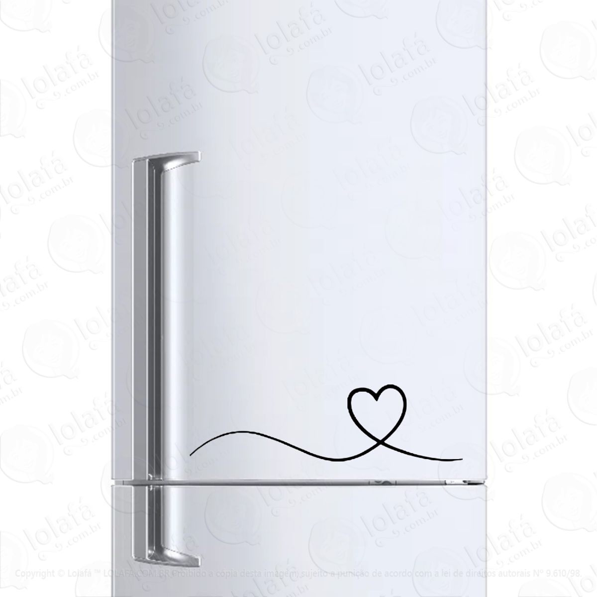 Adesivo Para Geladeira Coração Linha Amor Paixão Mod:186