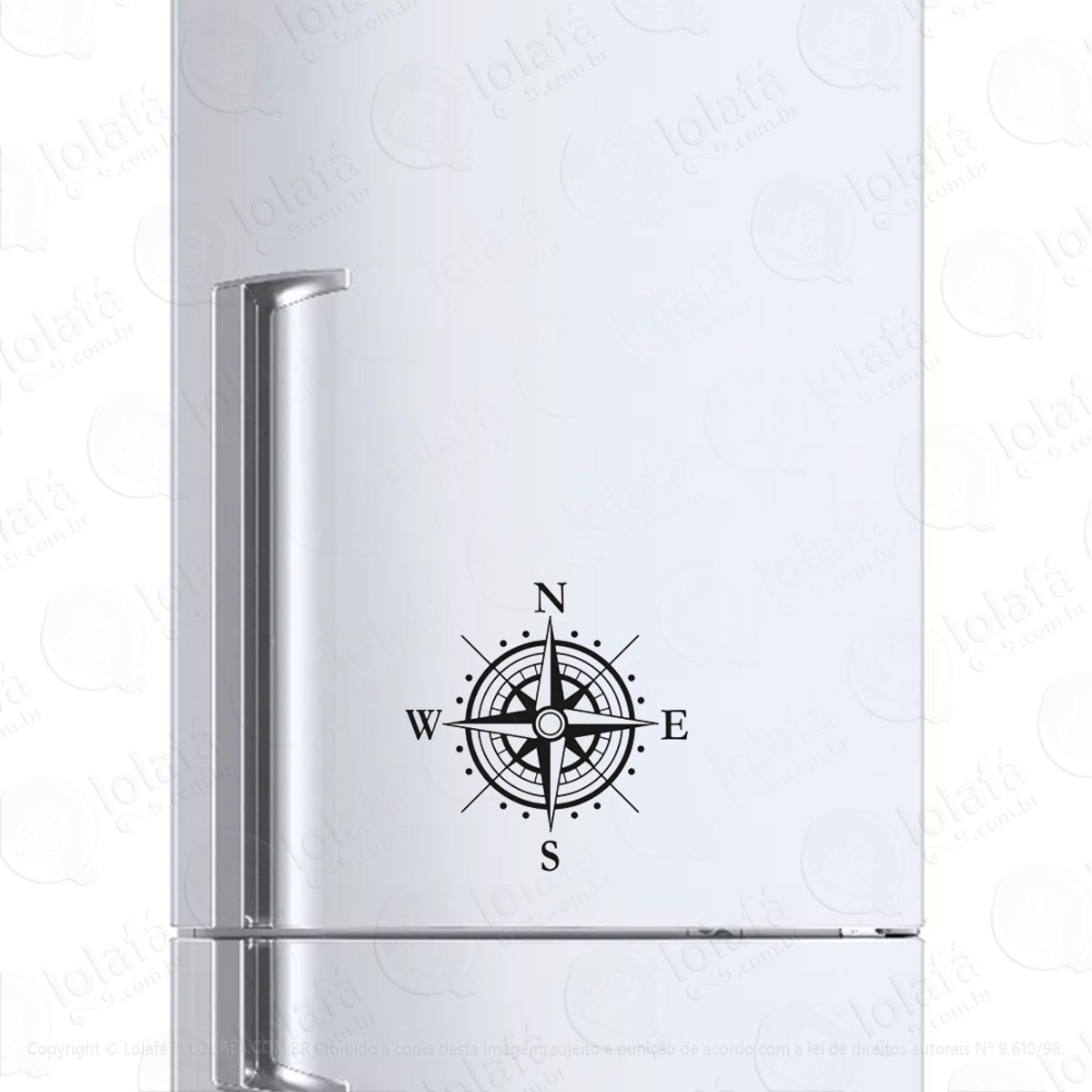 Adesivo Para Geladeira Bússola Compass Mod:191
