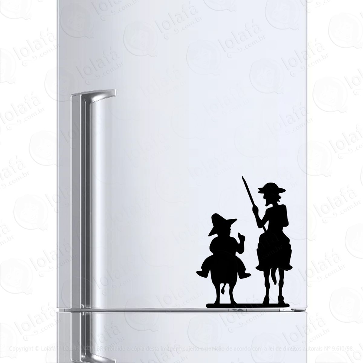 Adesivo Para Geladeira Dom Quixote E Sancho Pança Mod:199