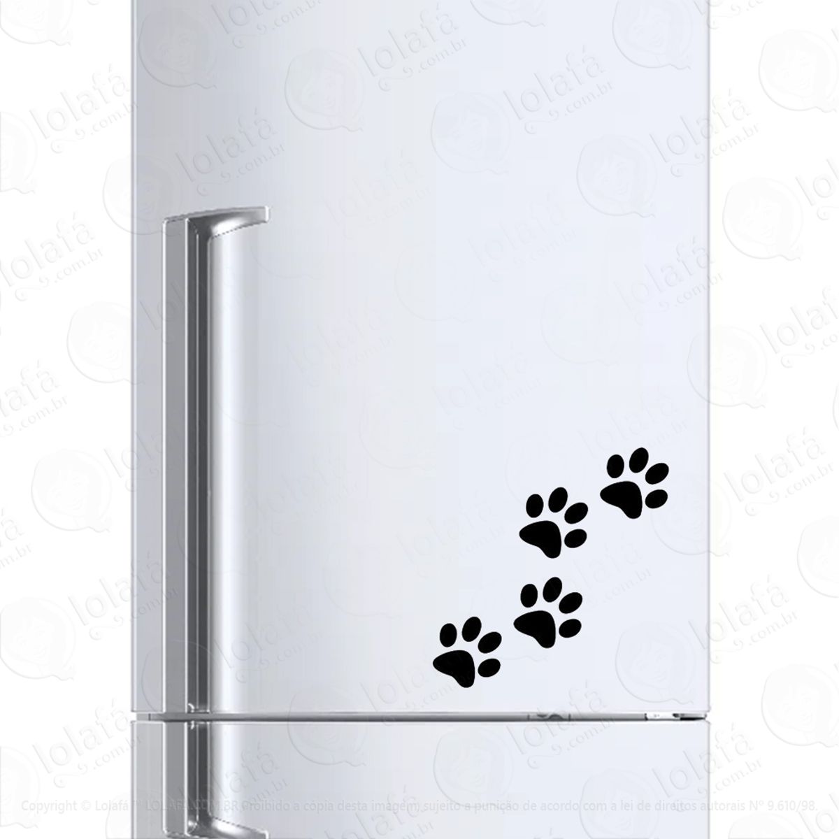 Adesivo Para Geladeira Pegadas De Patas De Gato Ou Cachorro Mod:214