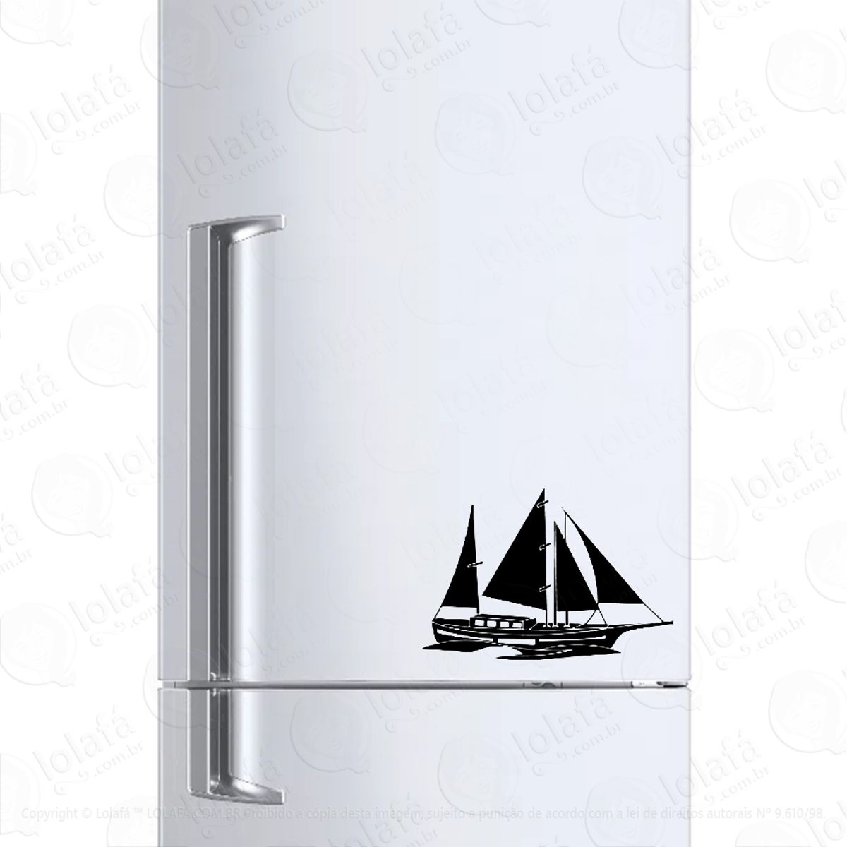 Adesivo Para Geladeira Barco A Vela Iate Mod:242