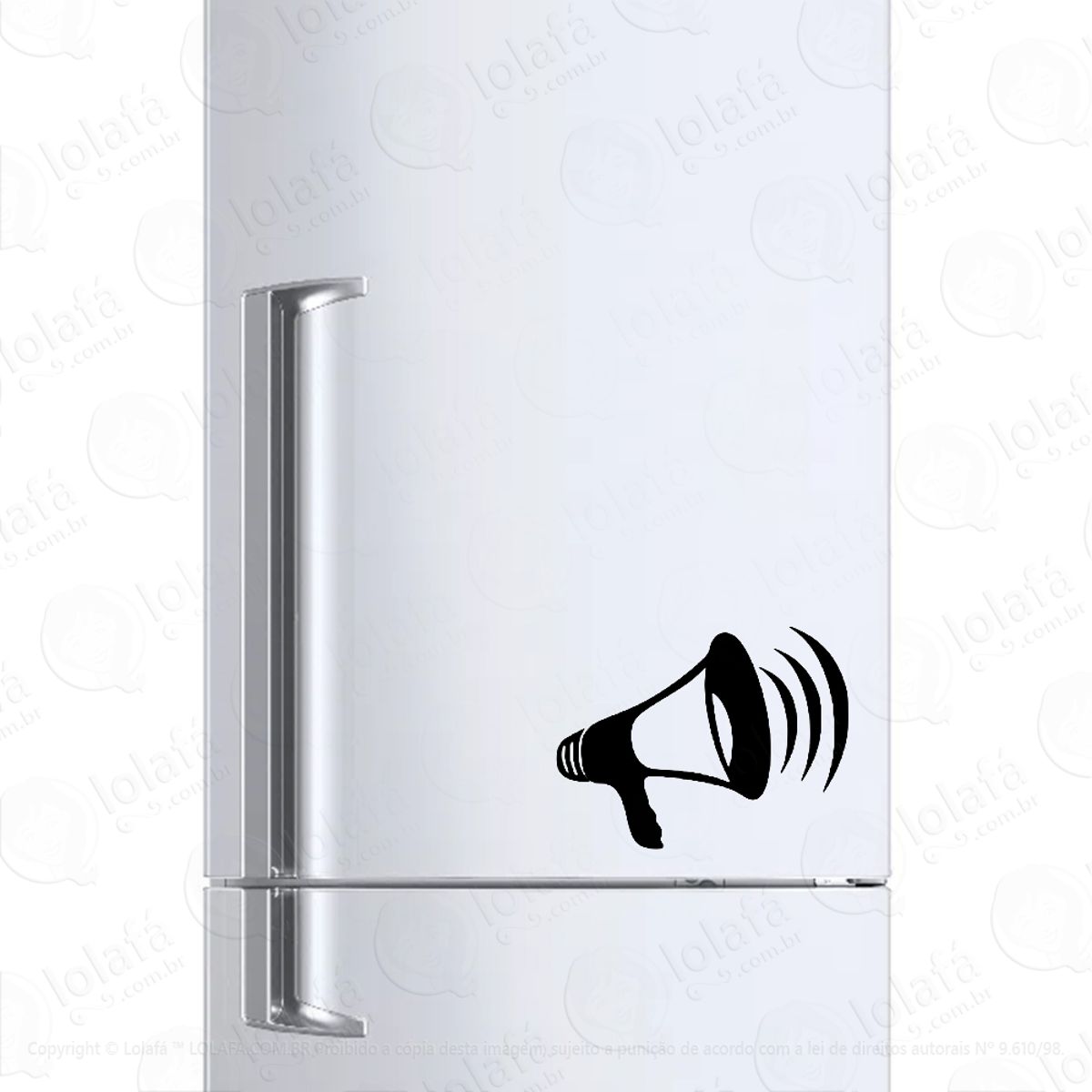 Adesivo Para Geladeira Megafone Áudio Som Alto Mod:248