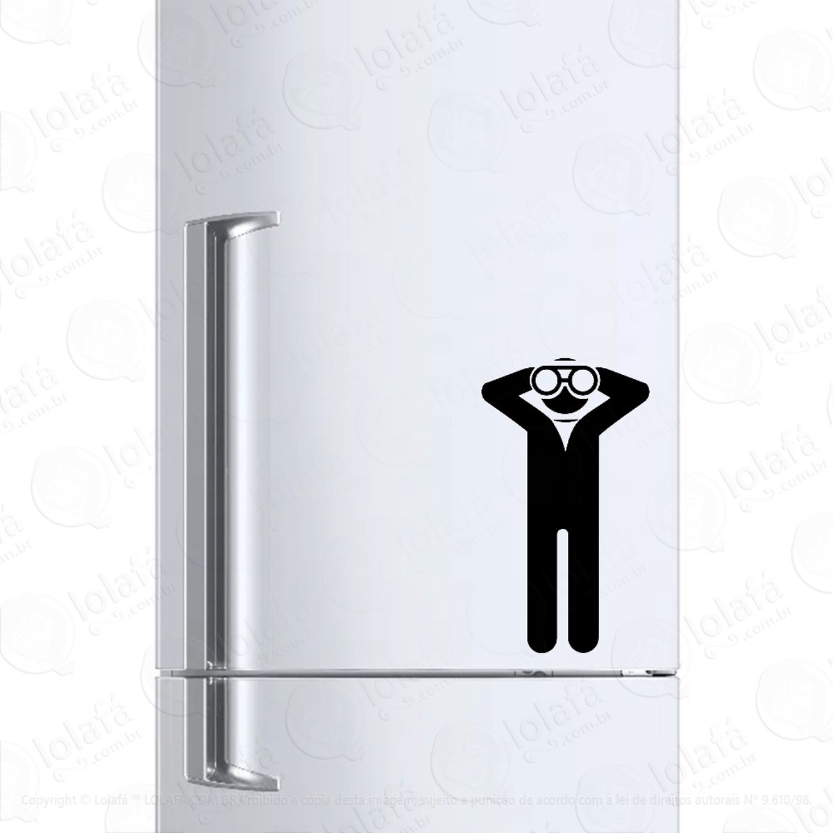 Adesivo Para Geladeira Homem Binóculos Espião Mod:274