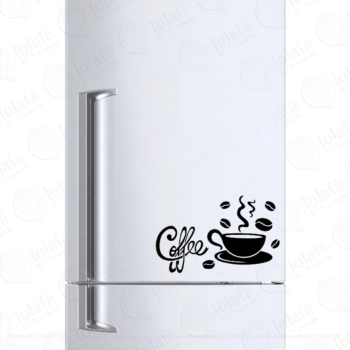 Adesivo Para Geladeira Café Xícara Bebida Grãos Mod:284