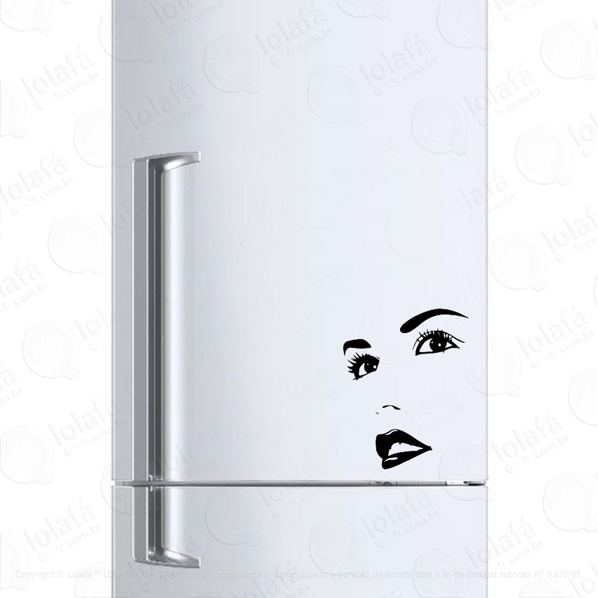 Adesivo Para Geladeira Rosto Feminino Olhar Mulher Mod:297