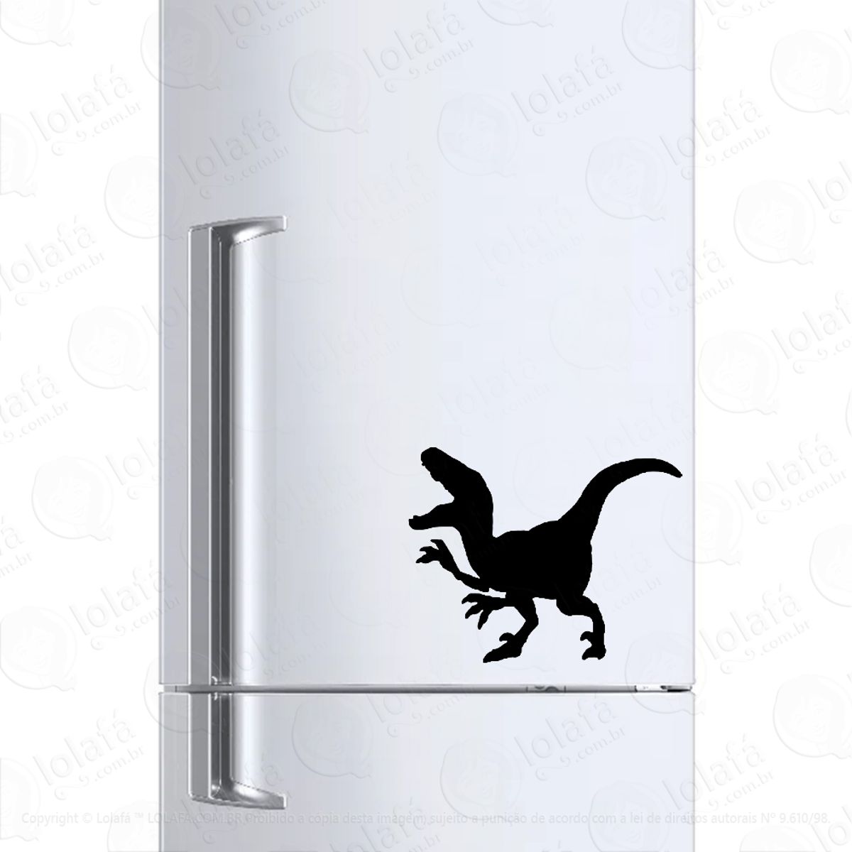 Adesivo Para Geladeira Dinossauro Velociraptor Mod:318