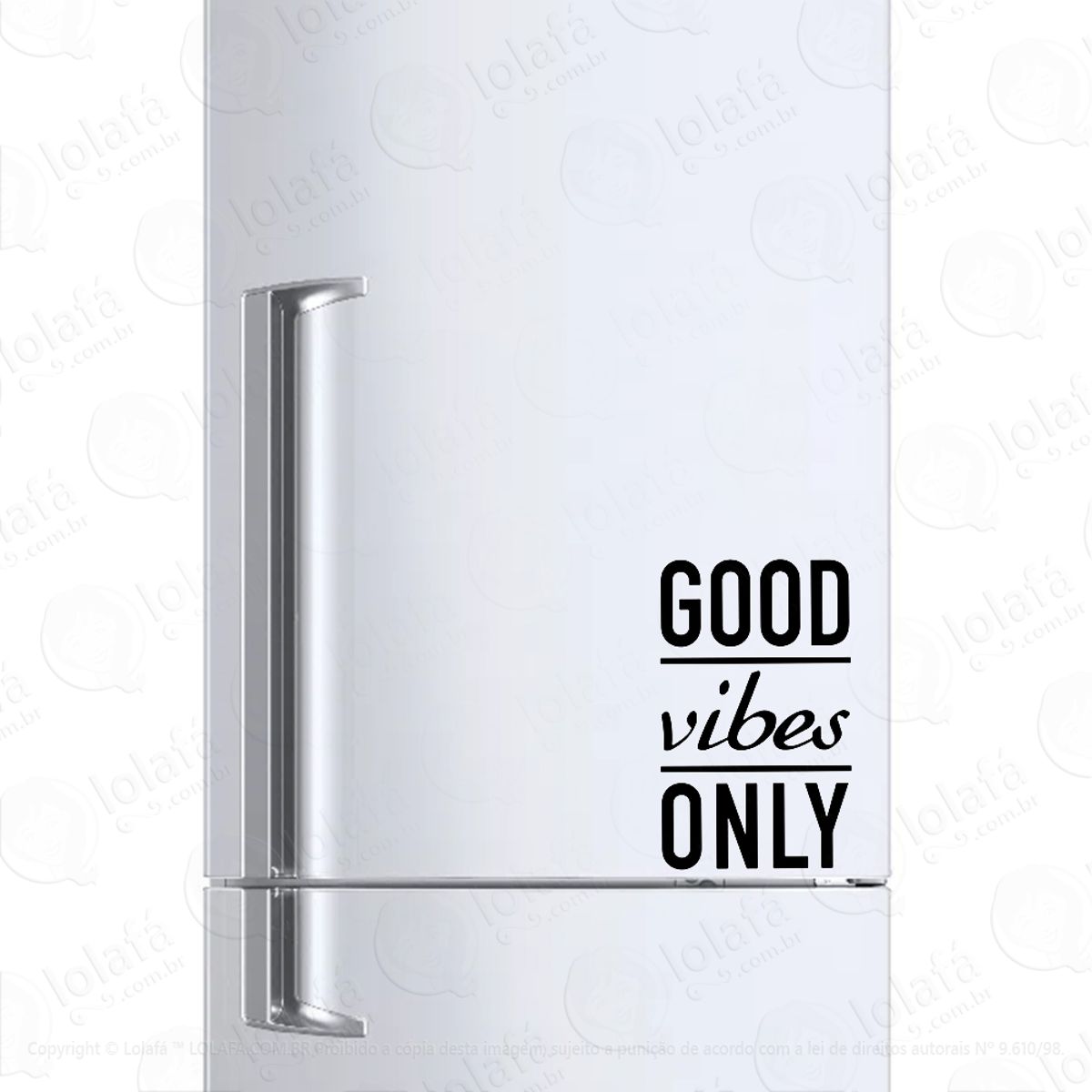 Adesivo Para Geladeira Good Vibes Only Boas Vibrações Mod:344
