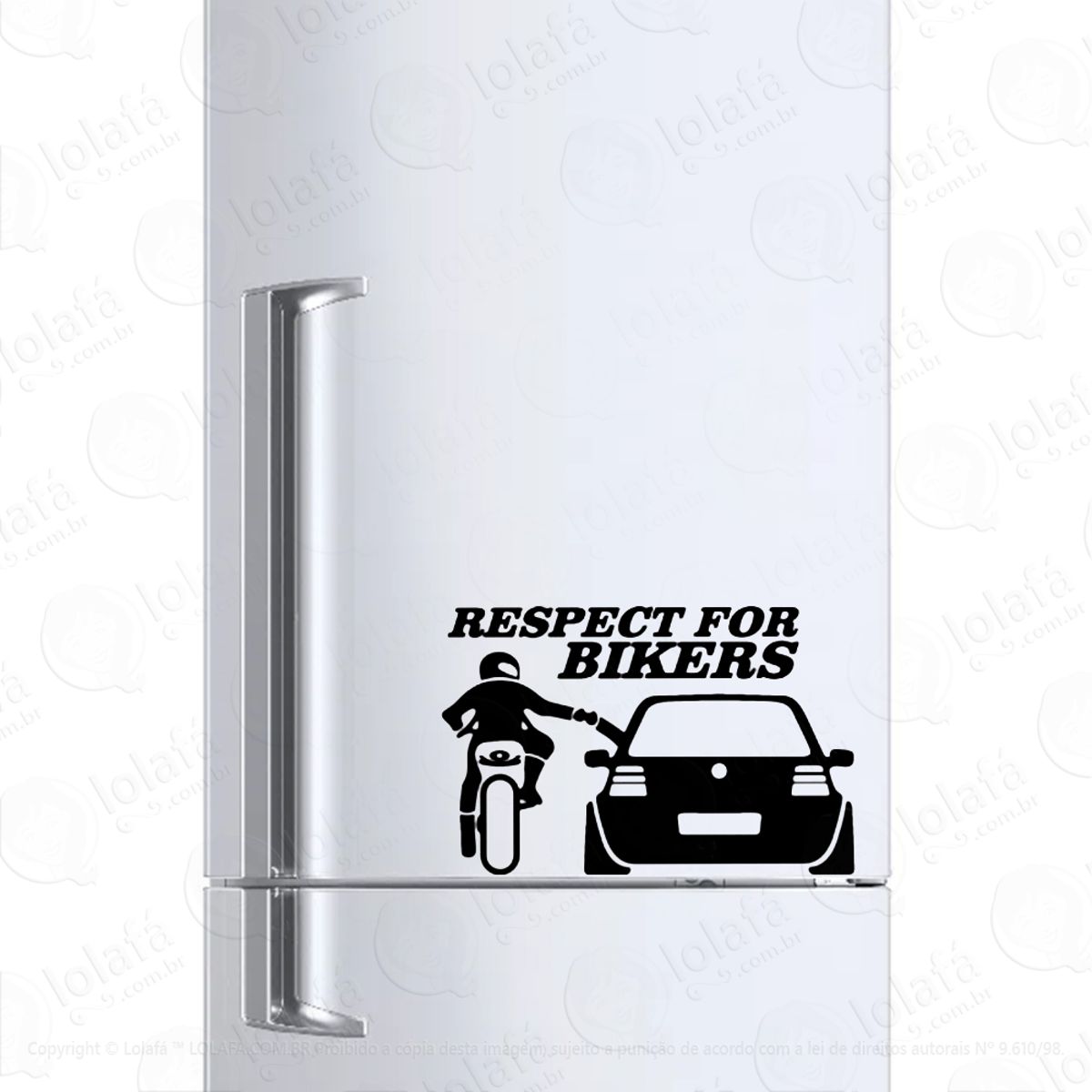 Adesivo Para Geladeira Respeito Por Motociclistas Mod:356