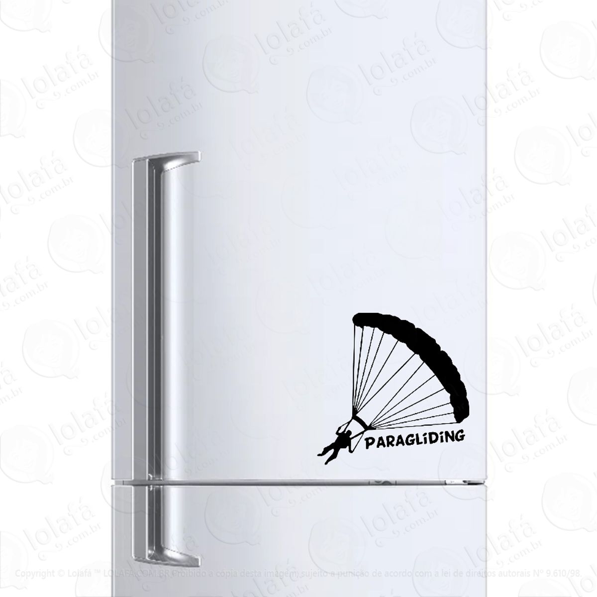 Adesivo Geladeira Cervejeira Paraglide Parapente Paraglider Mod:357