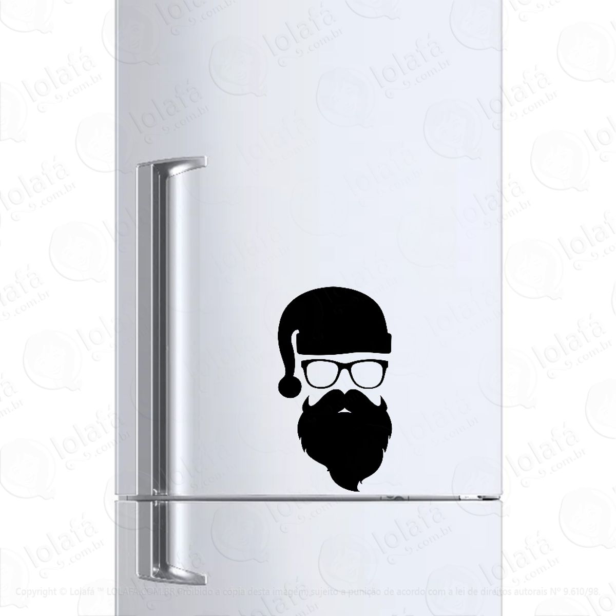 Adesivo Para Geladeira Papai Noel Retrato Silhueta Mod:373