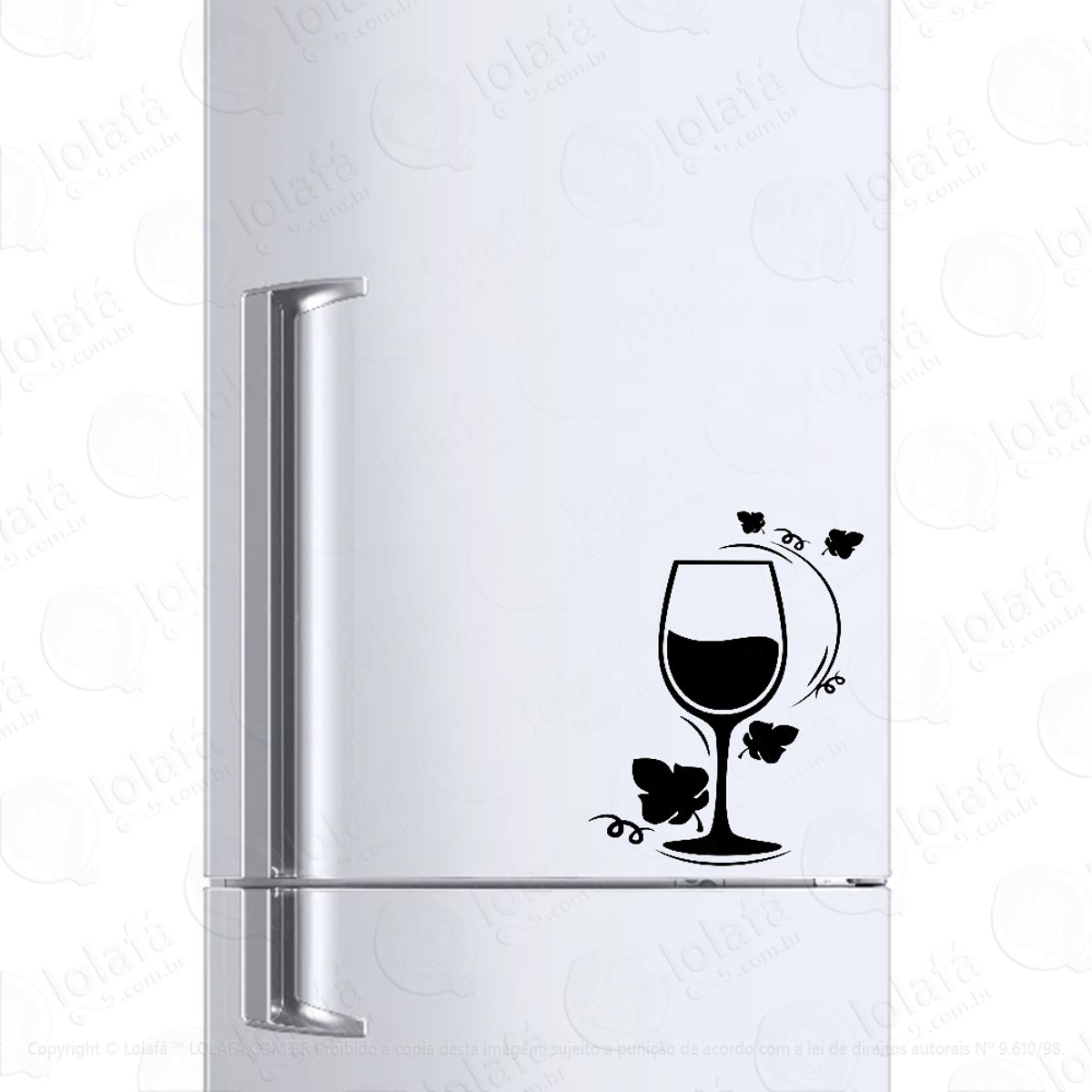 Adesivo Para Geladeira Taça De Vinho No Inverno Mod:376