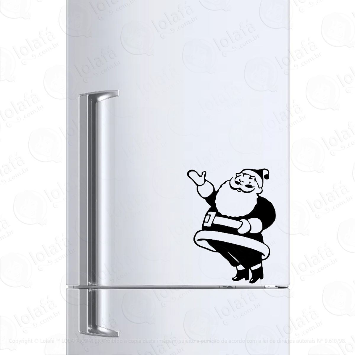 Adesivo Geladeira Cervejeira Papai Noel Corpo Inteiro Natal Mod:377