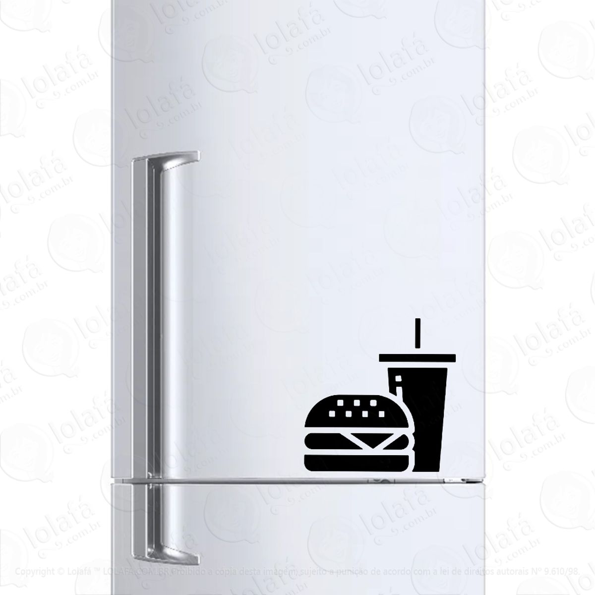 Adesivo Para Geladeira Combo De Lanche E Refrigerante Mod:378