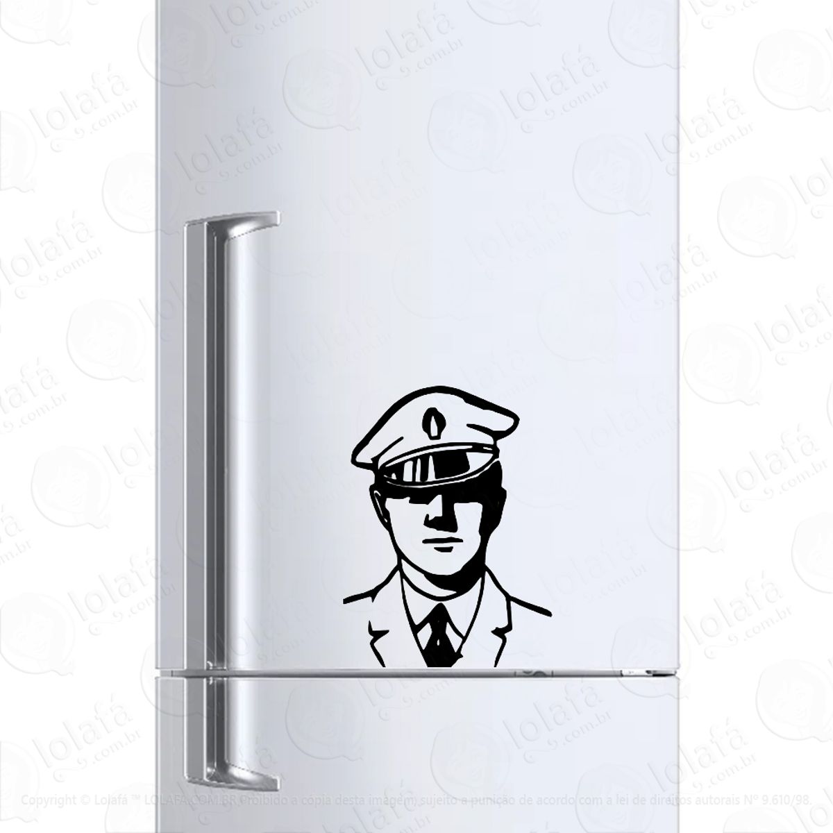 Adesivo Para Geladeira Policial Profissão Polícia Militar Mod:390