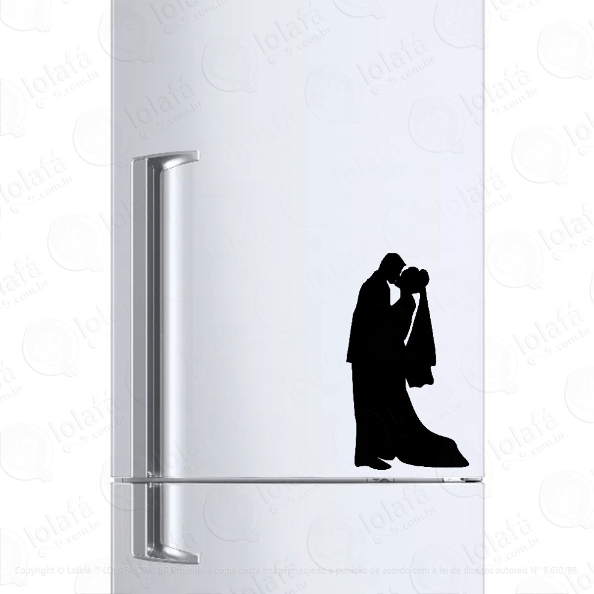 Adesivo Para Geladeira Casal De Noivos Casamento Mod:394