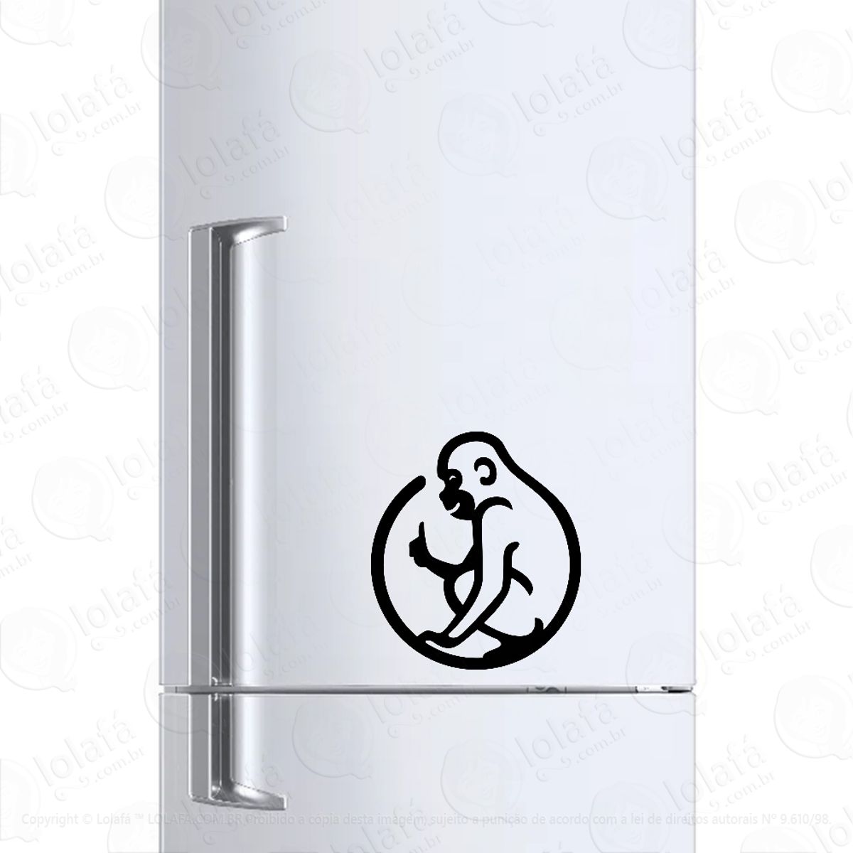 Adesivo Para Geladeira Macaco Prego Animal Primata Mod:398