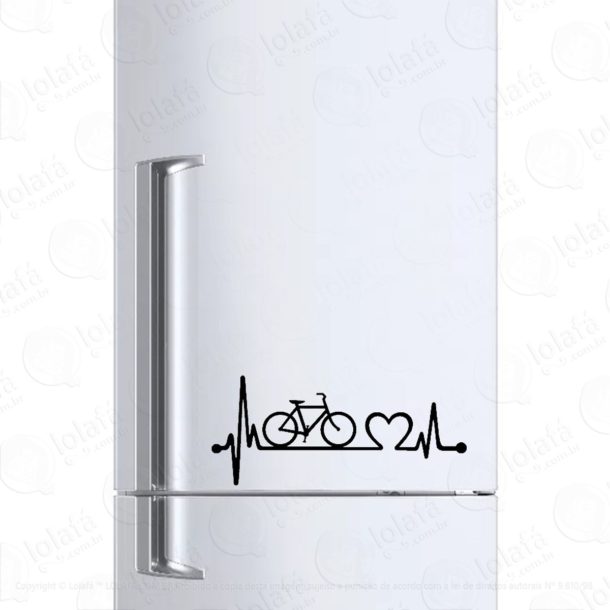 Adesivo Para Geladeira Amo Bicicleta Na Veia Batimento Mod:421
