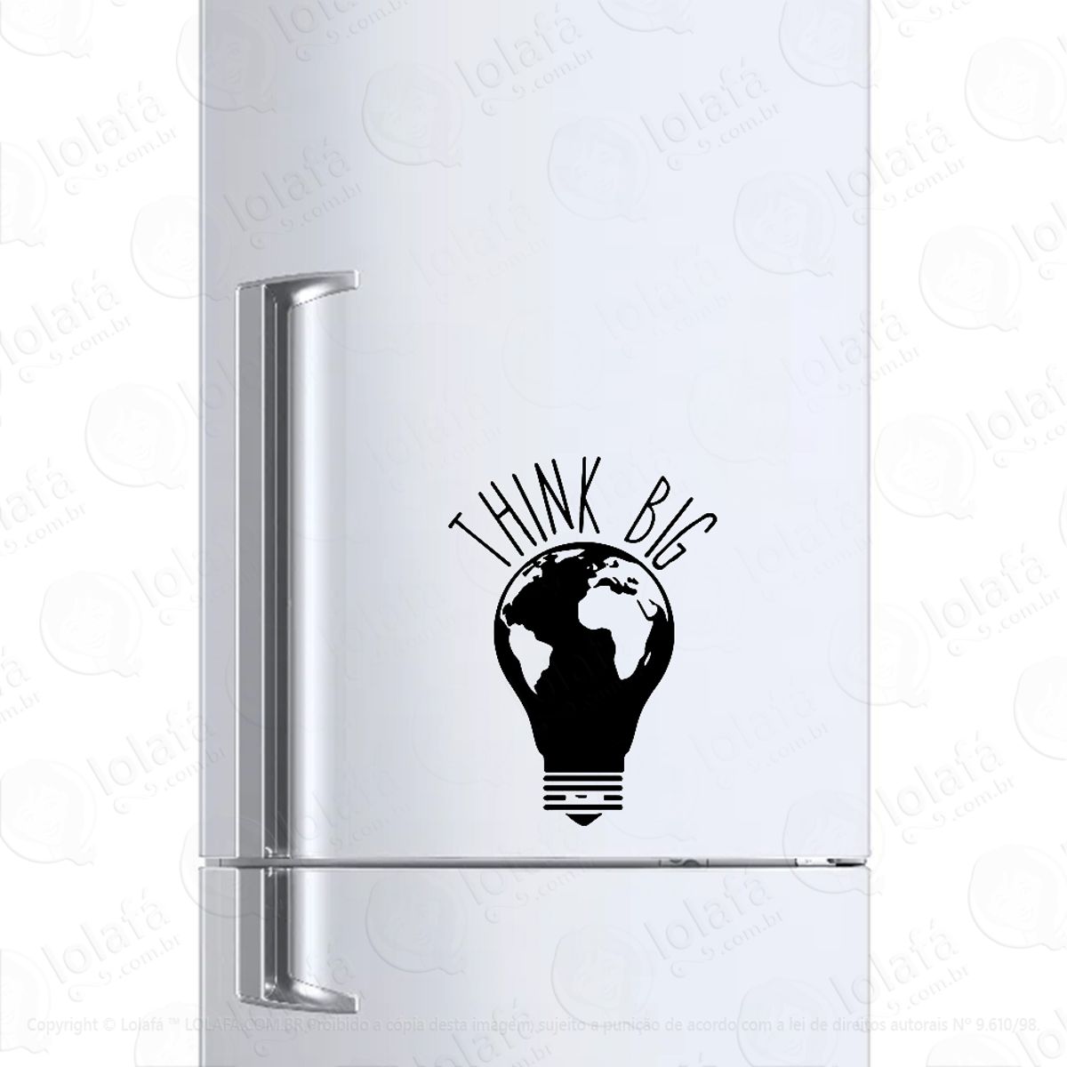 Adesivo Para Geladeira Pense Grande - Think Big Mod:428