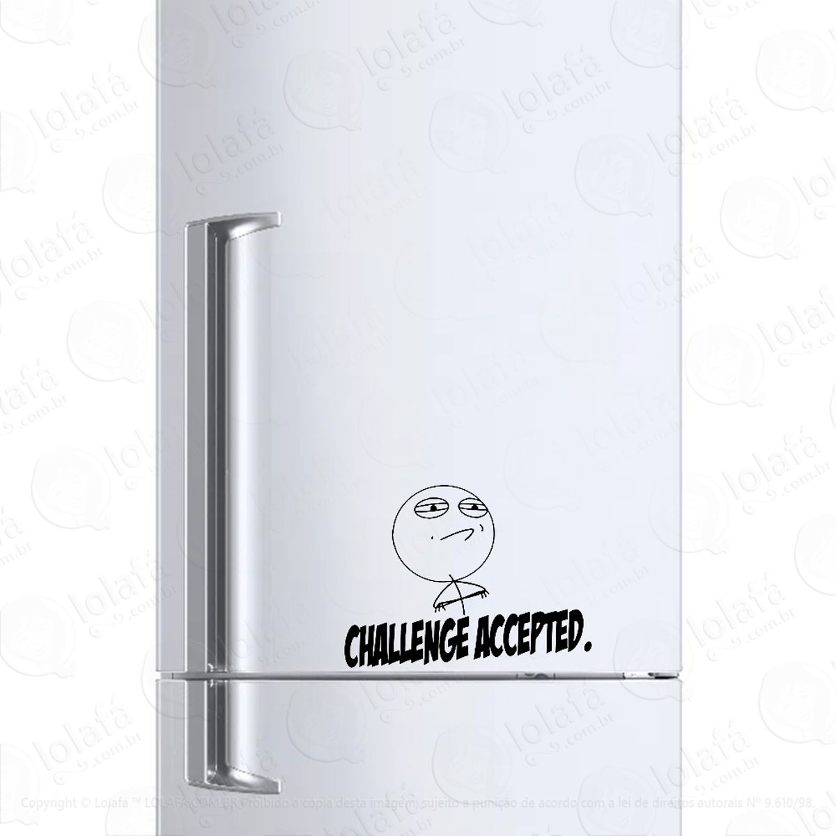 Adesivo Para Geladeira Desafio Aceito Meme Mod:434
