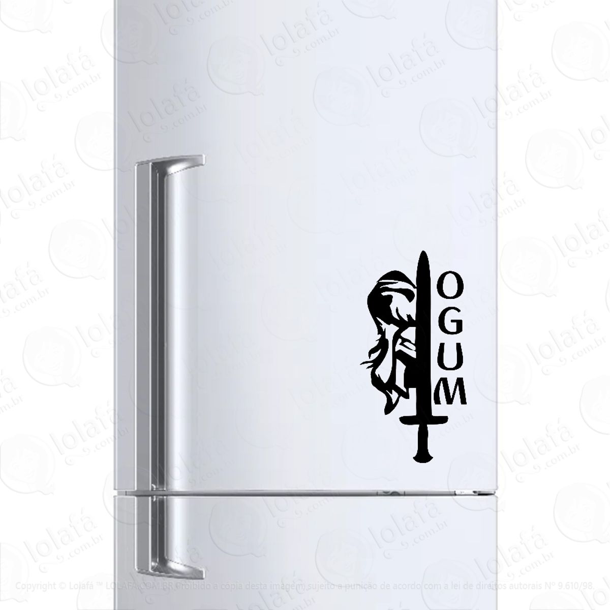 Adesivo Para Geladeira Ogum Umbanda Orixá Mod:453