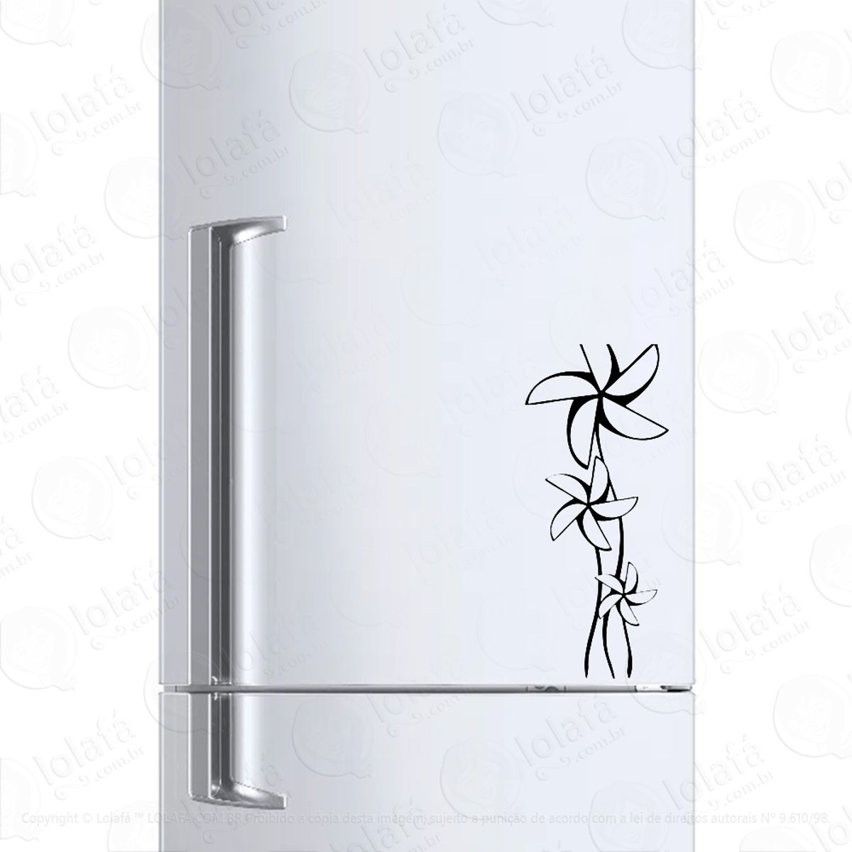 Adesivo Para Geladeira Flores Cata-vento Mod:456