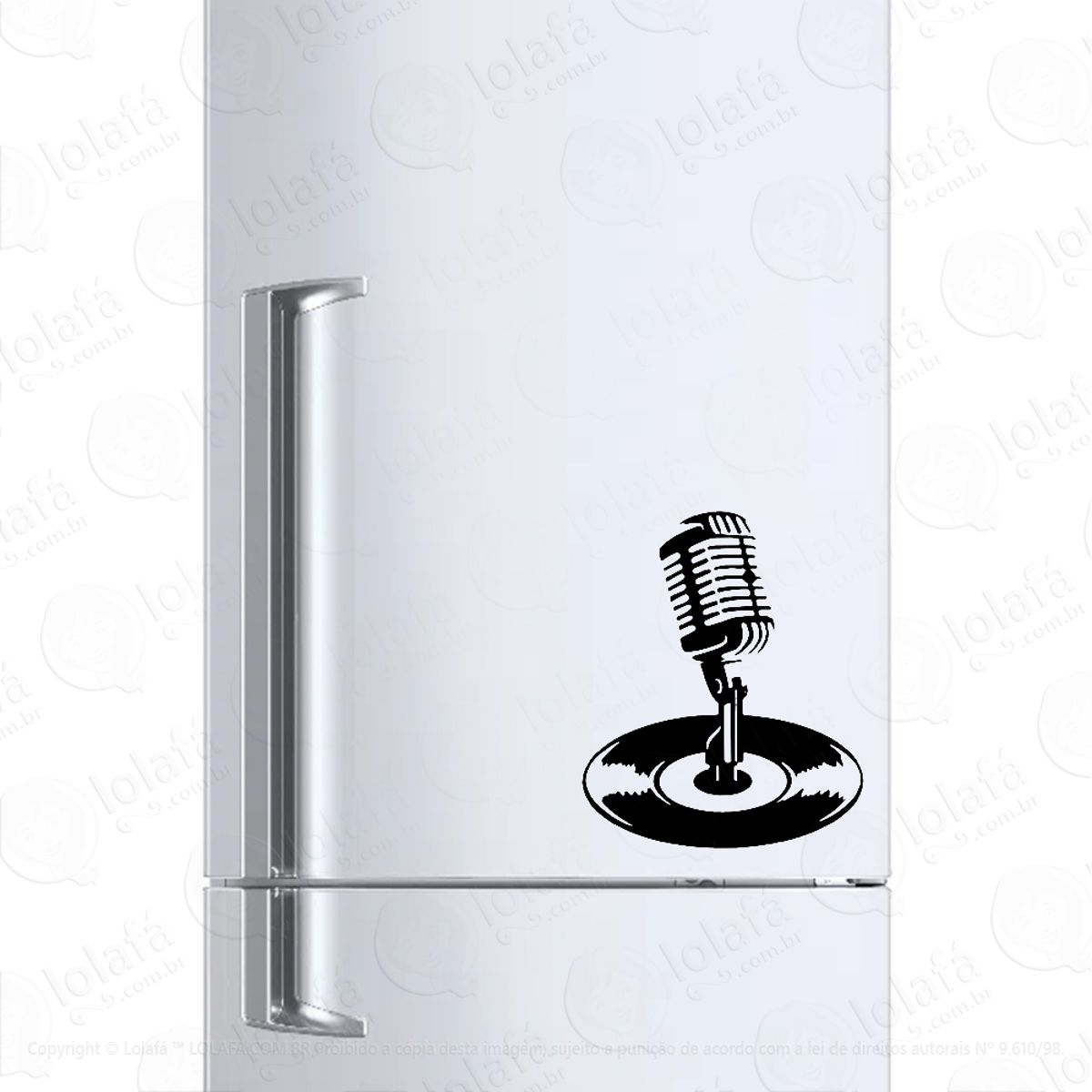 Adesivo Para Geladeira Música Disco E Microfone Mod:463