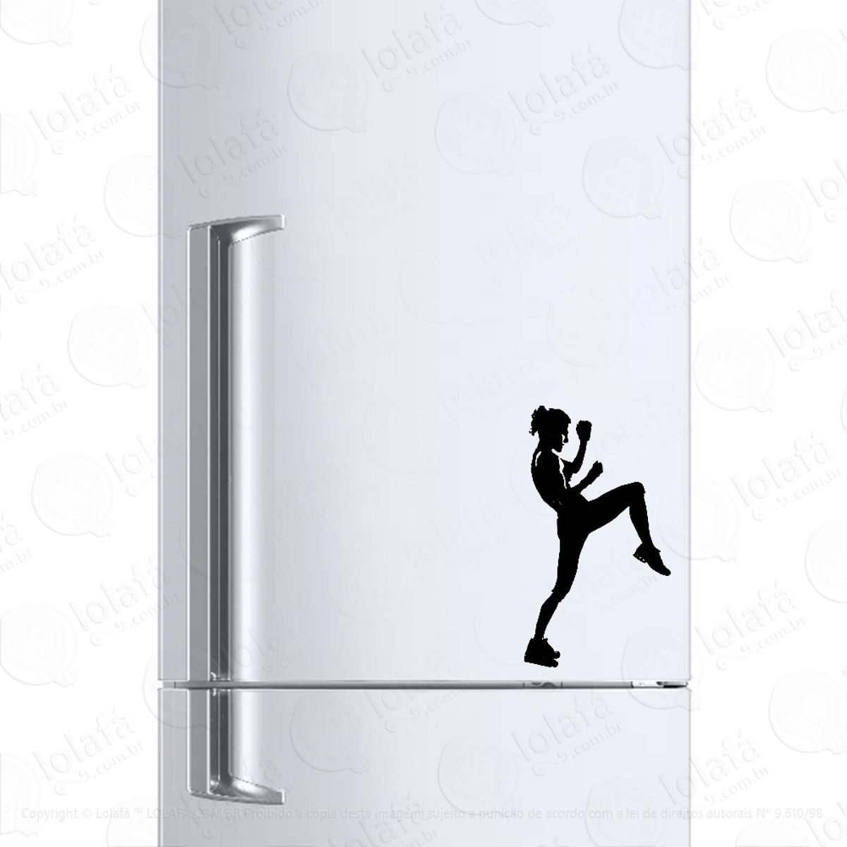 Adesivo Para Geladeira Mulher Kickboxing Mod:467