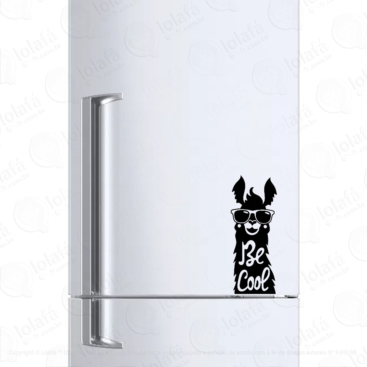 Adesivo Para Geladeira Lhama Be Cool Mod:470