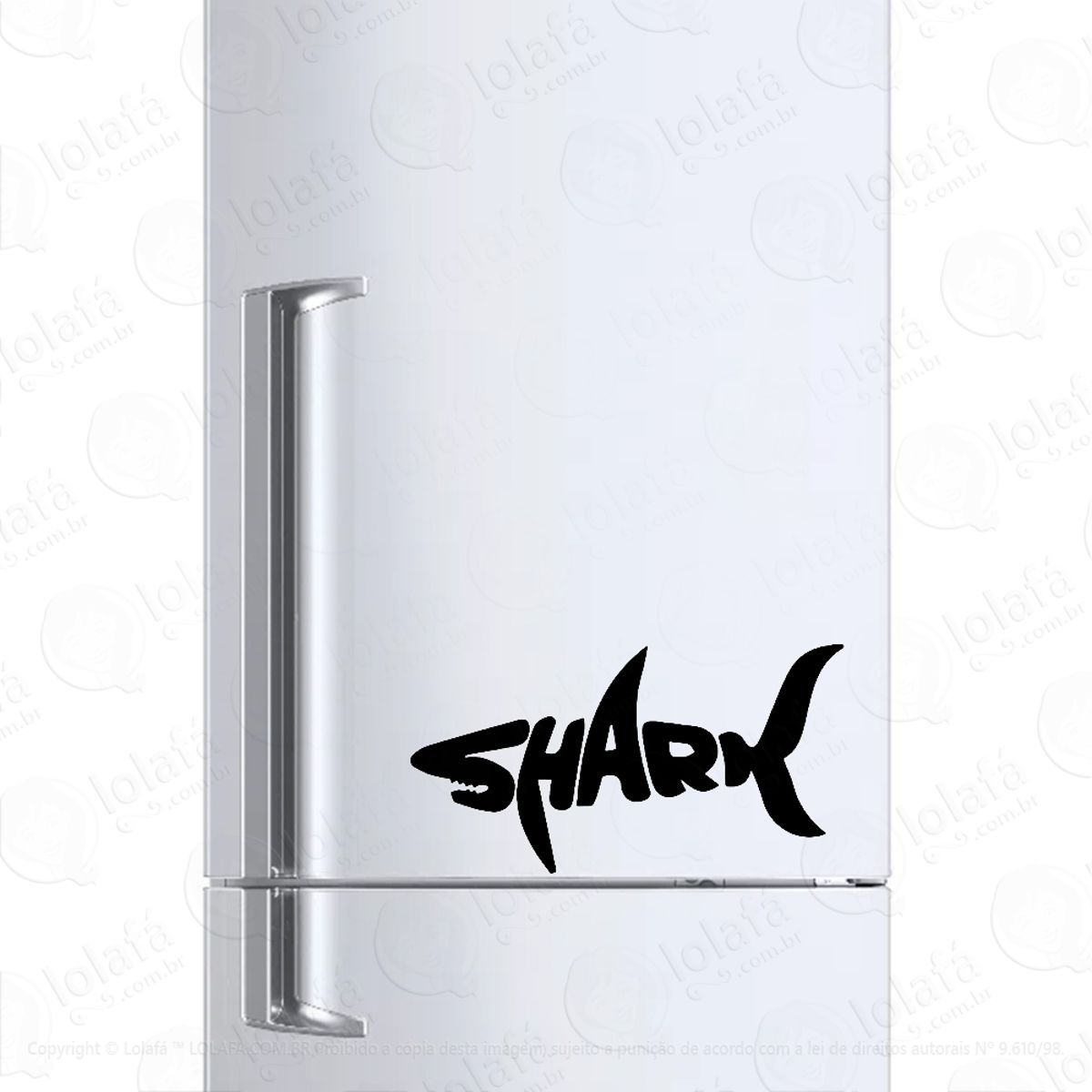 Adesivo Para Geladeira Tubarão Escrita Shark Mod:474