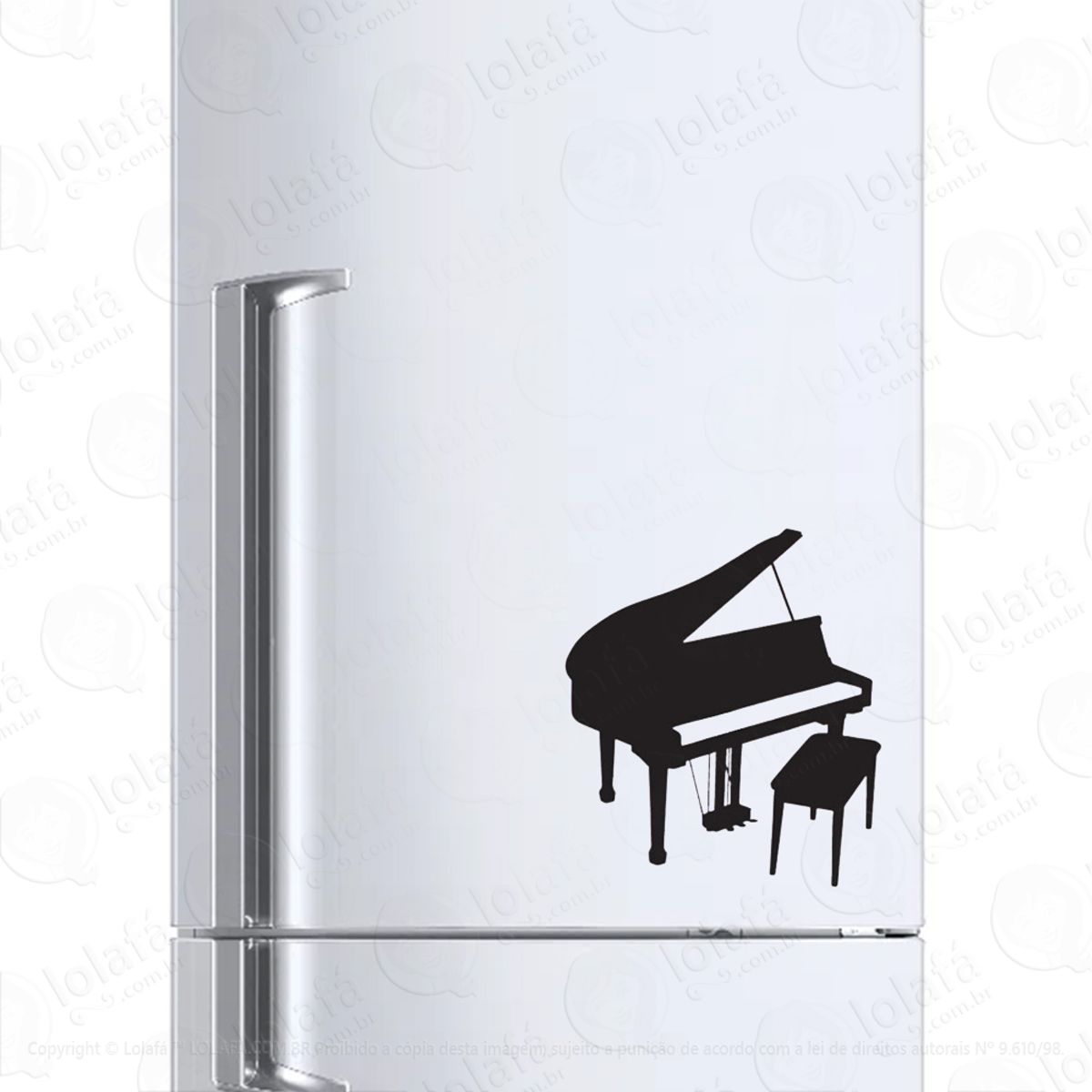 Adesivo Geladeira Frigobar Cervejeira Piano De Cauda Mod:479
