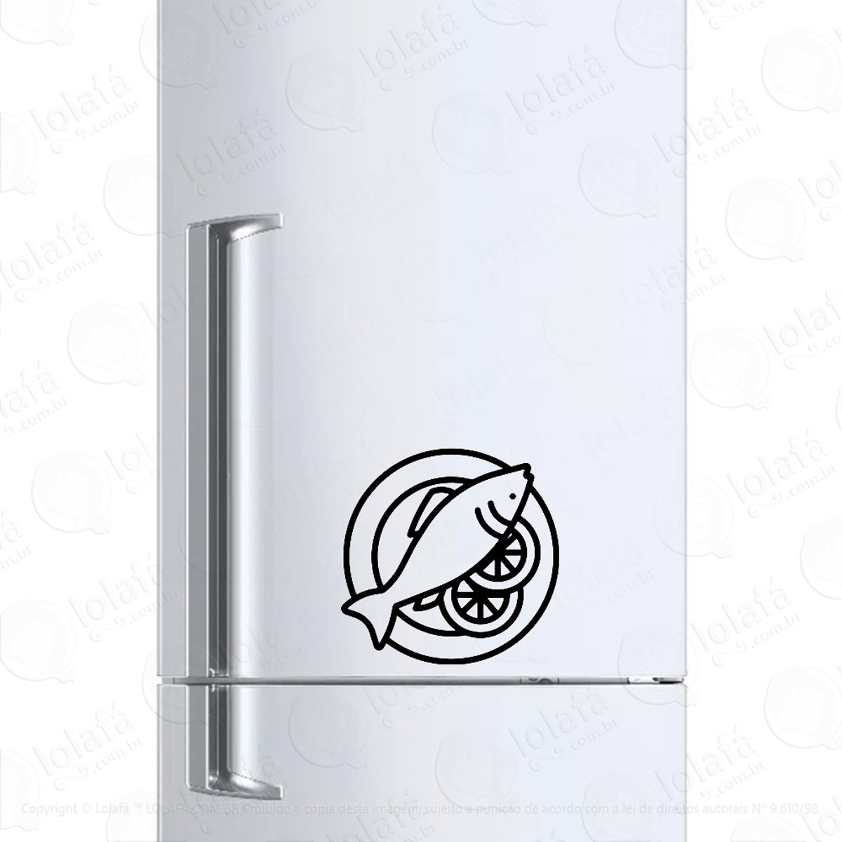 Adesivo Para Geladeira Peixe Cardápio Saudável Mod:491