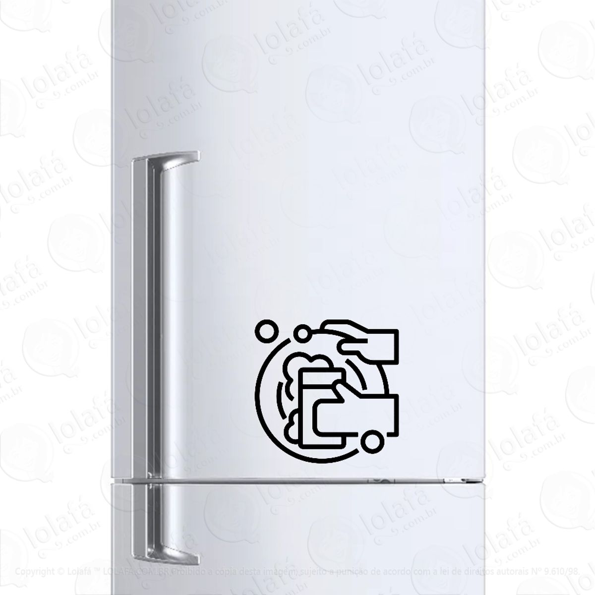 Adesivo Para Geladeira Lavando Louça Cozinha Mod:492
