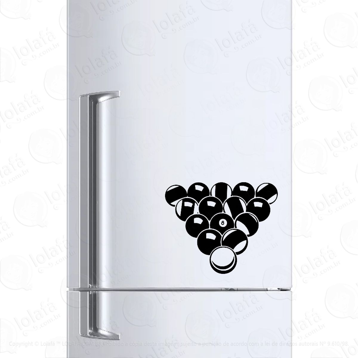 Adesivo Para Geladeira Sinuca Bolas De Bilhar Mod:511