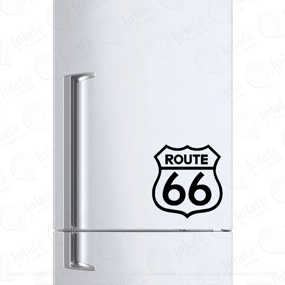 Adesivo Para Geladeira Placa Rota 66 Mod:533