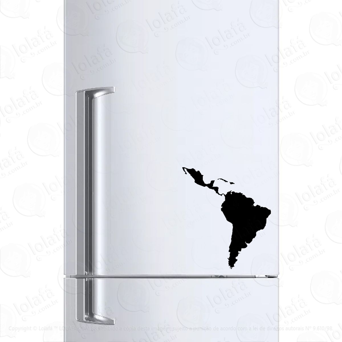 Adesivo Para Geladeira Mapa América Latina Mod:538